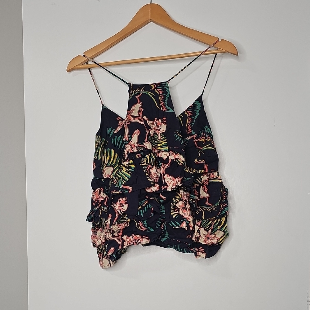 Levi's Blue Floral Camisole Ruffle Top - Picture 3 of 4